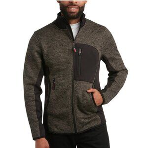 CANADA WEATHER GEAR Men's Full Zip Up Techno Fleece Sweater Large Black Melange